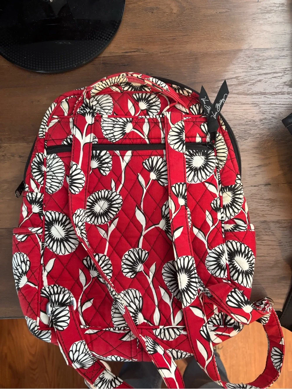 Vera Bradley Deco Daisy Red White Black Medium Size Backpack